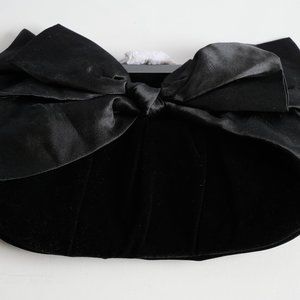 Neiman Marcus Black Bow Felt Clutch